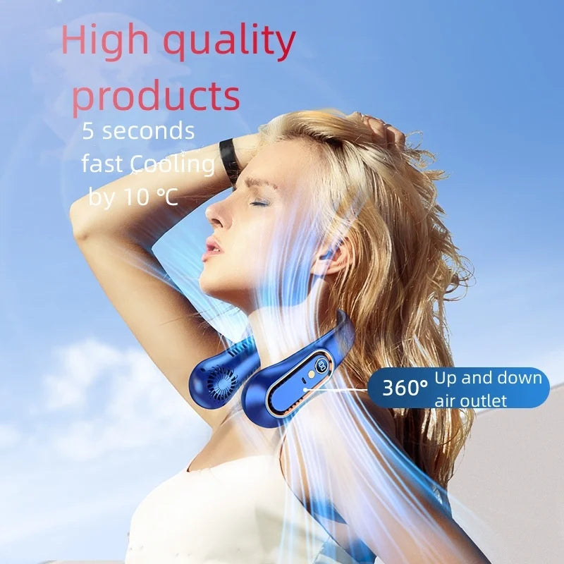 Froza Neck Fan for Outdoor 2025 New Arrivals Bladeless Rechargeable Usb Portable Hanging Neck Cooling Fan